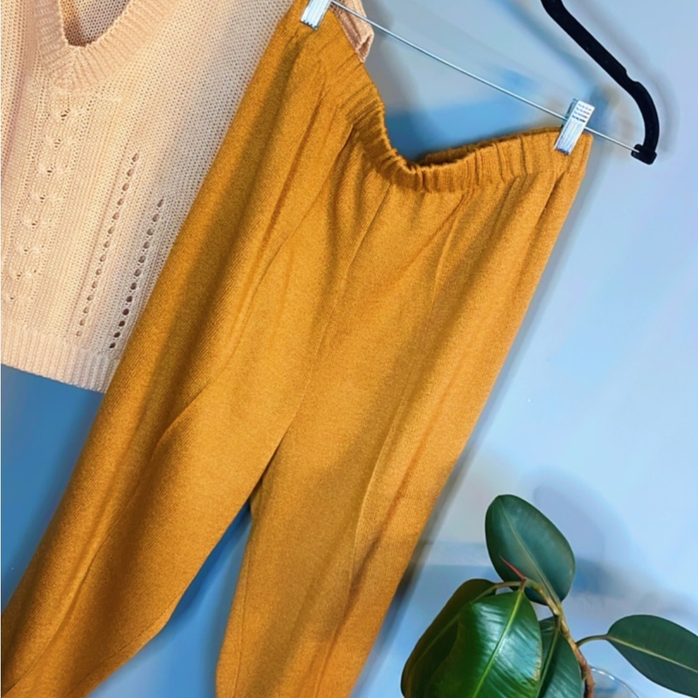 Vintage Mustard Yellow Knit Pants (XL)